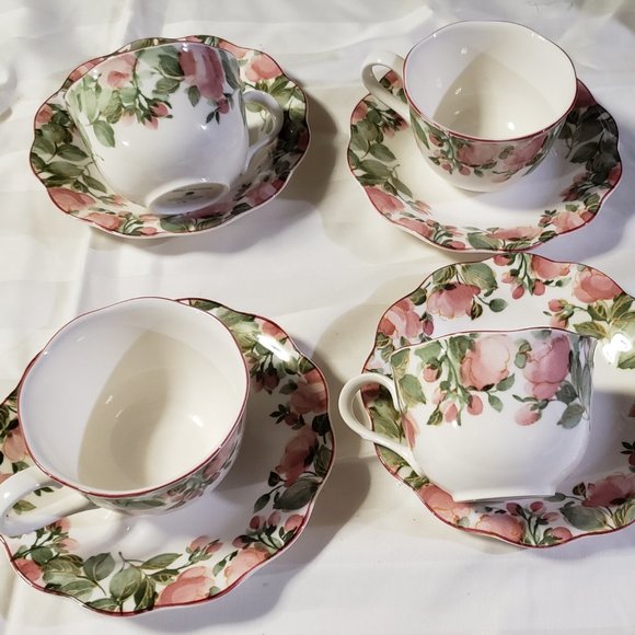 Nikko Precious Fine Tableware Japan Coffee/Tea Cups and Saucers. Set of … - Picture 1 of 9